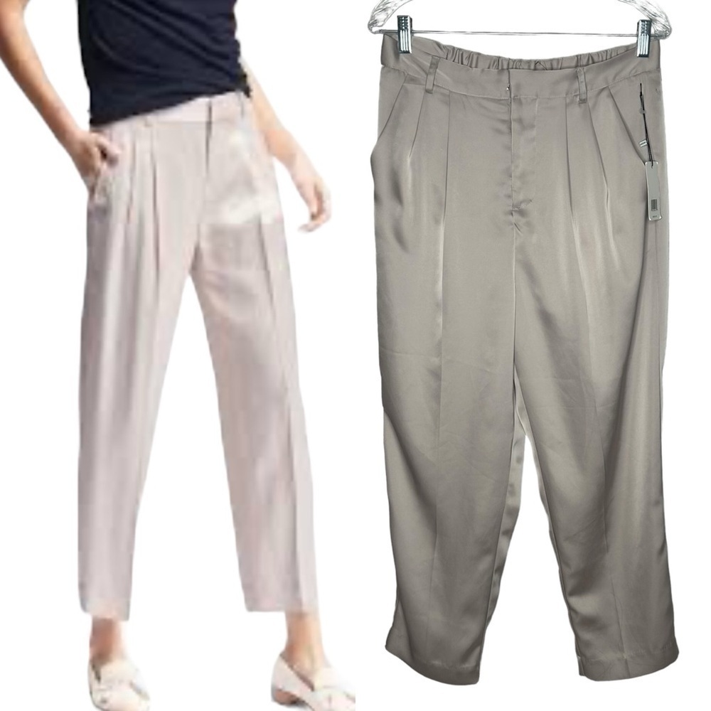 Jason Wu Silver Satin Trousers NWT